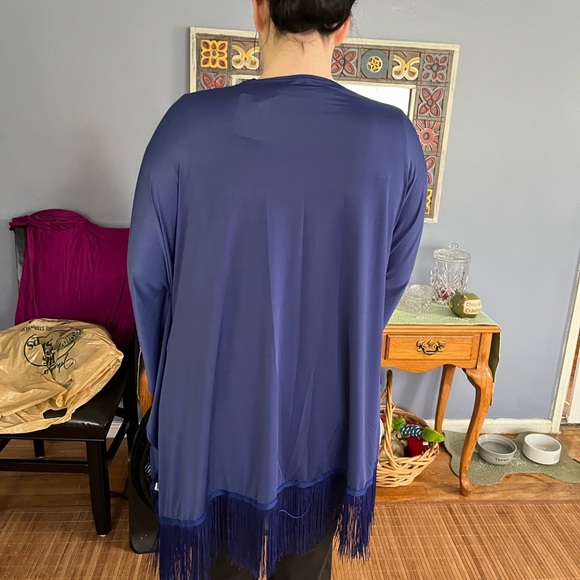 Maui Mamas One Size Fits Most Royal Blue kimono - Picture 5 of 9